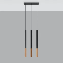Lampa wisząca MOZAICA 3L czarny/miedź