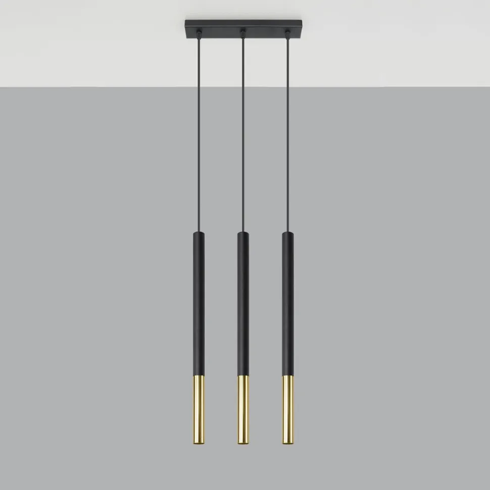 Lampa wisząca MOZAICA 3L czarny/złoto