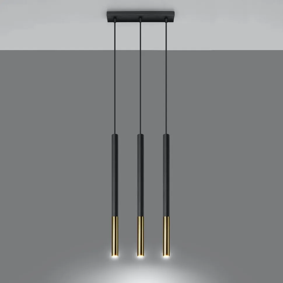 Lampa wisząca MOZAICA 3L czarny/złoto