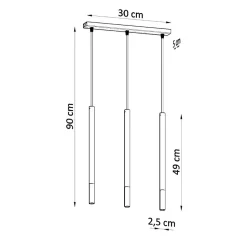 Lampa wisząca MOZAICA 3L czarny/złoto