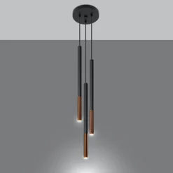 Lampa wisząca MOZAICA 3P czarny/miedź