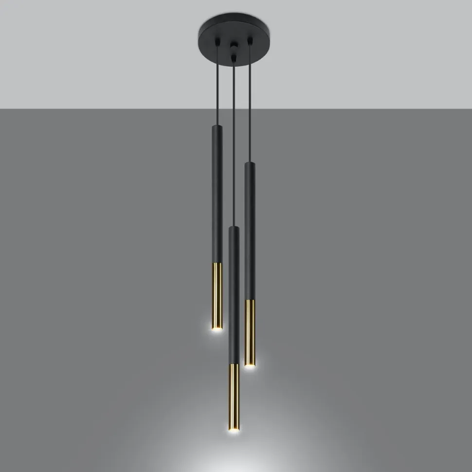 Lampa wisząca MOZAICA 3P czarny/złoto