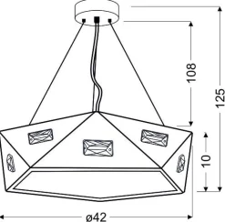 Lampa wisząca Nemezis # #  pięciokatny  42 24W LED 4000K czarny
