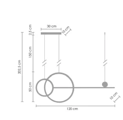 Lampa wisząca NEW AGE LED czarna 120 cm