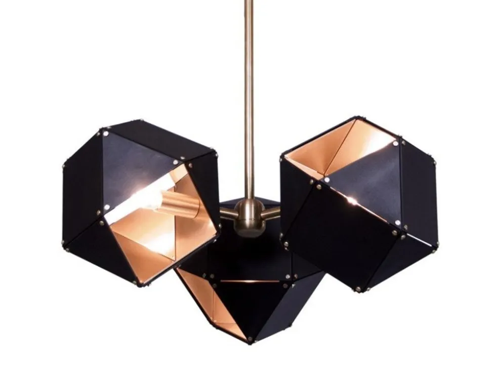 Lampa wisząca NEW GEOMETRY-3 czarno złota 45 cm