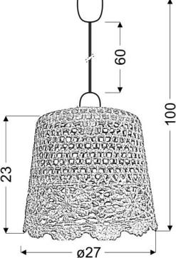 Lampa wisząca Nonna 27 1x60W E27  pomarańczowy