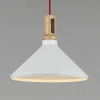 Lampa wisząca NORDIC WOODY biało-drewniana 35 cm