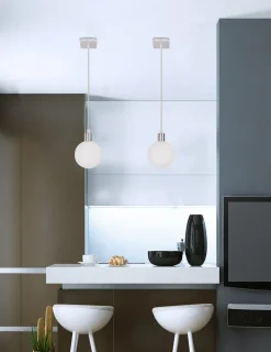 Lampa wisząca Oden chromowy 1x40W G9  klosz biały 12cm