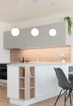 Lampa wisząca Oden chromowy 1x40W G9  klosz biały 12cm