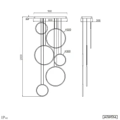 Lampa wisząca Okręgi Ledowe No.8 90cm 4K ściemnialna