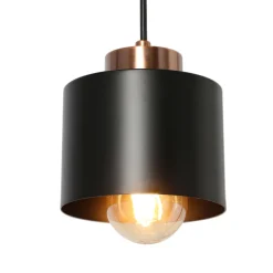 Lampa wisząca Olena czarna 1x60W E27  klosz czarny