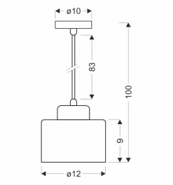 Lampa wisząca Olena czarna 1x60W E27  klosz czarny