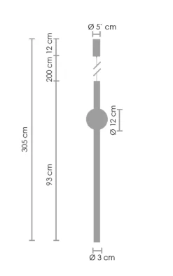 Lampa wisząca O-LINE LED 93 cm czarna
