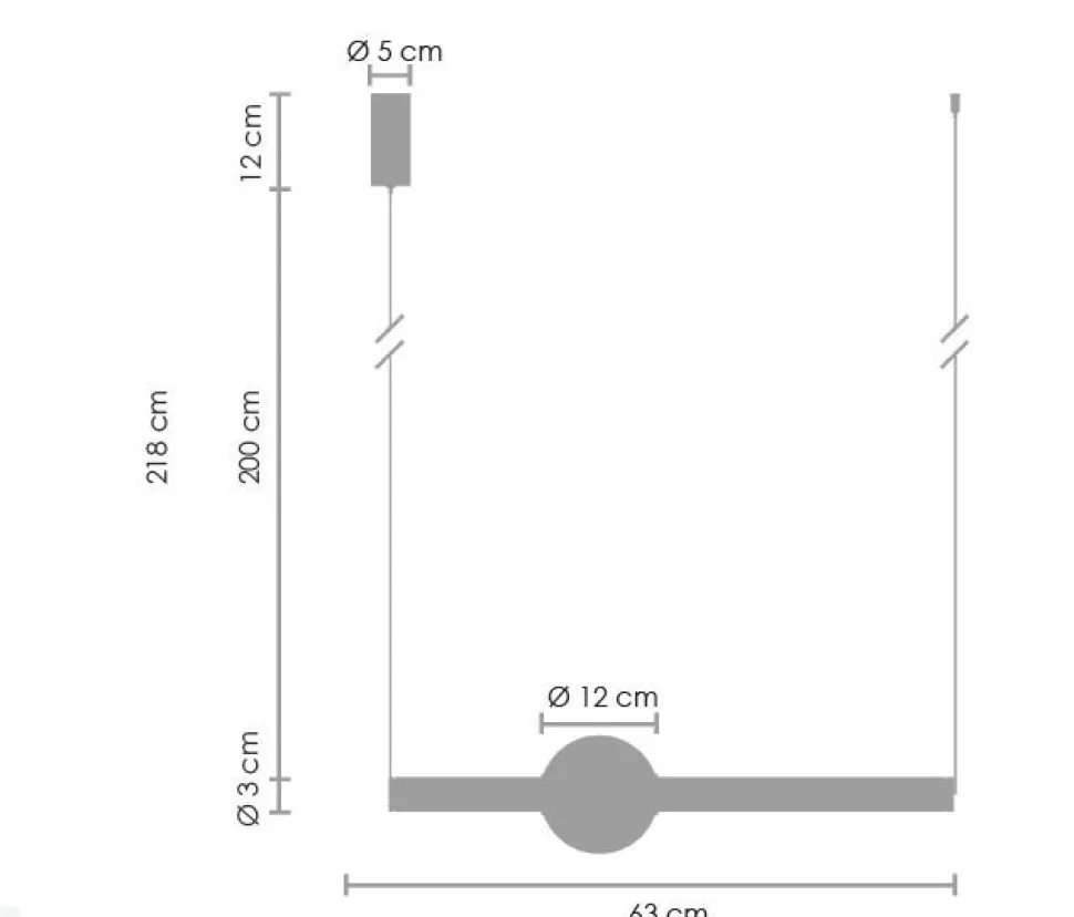 Lampa wisząca O-LINE LED 93 cm czarna