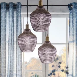 Lampa wisząca Omaha dymione szkło