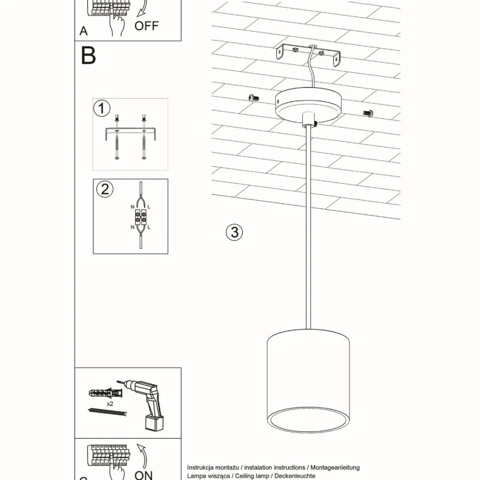 Lampa wisząca ORBIS 1 szary