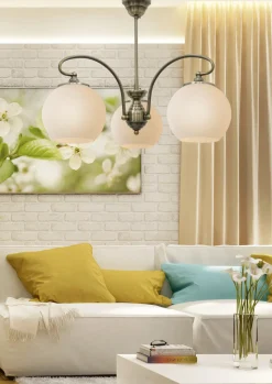 Lampa wisząca Orbit 3x60W E27 patynowa miedź