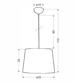 Lampa wisząca Orlando 35 kratka 1x60W  E27 biały