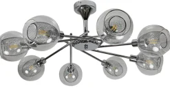 Lampa wisząca Ozzo 8x40W E14 chrom klosz bezbarwny