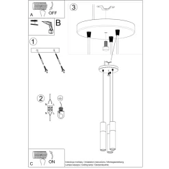 Lampa wisząca PABLO 3P biała