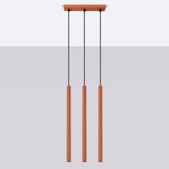 Lampa wisząca PASTELO 3 ochra czerwona