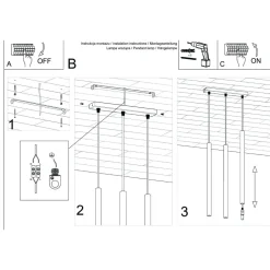 Lampa wisząca PASTELO 3 zielona oliwka