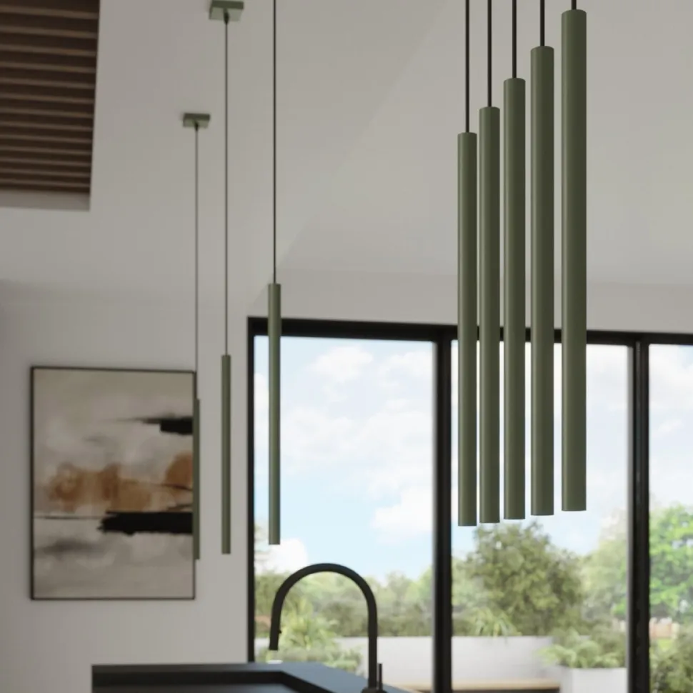 Lampa wisząca PASTELO 1 zielona oliwka