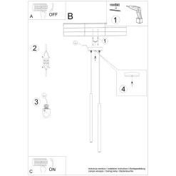 Lampa wisząca PASTELO 2 złota