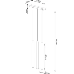 Lampa wisząca PASTELO 3L beton