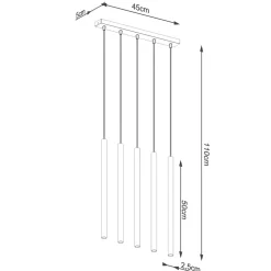 Lampa wisząca PASTELO 5L złota