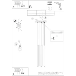 Lampa wisząca PASTELO 5P beton