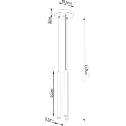 Lampa wisząca PASTELO 3P beton