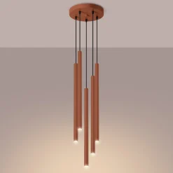 Lampa wisząca PASTELO 5P ochra czerwona