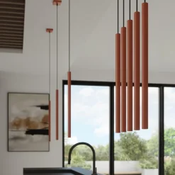 Lampa wisząca PASTELO 5P ochra czerwona