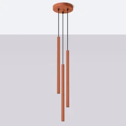 Lampa wisząca PASTELO 3P ochra czerwona
