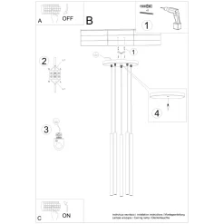 Lampa wisząca PASTELO 5P zielona oliwka