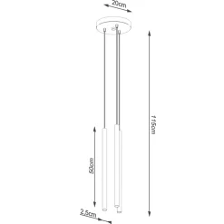 Lampa wisząca PASTELO 3P złota
