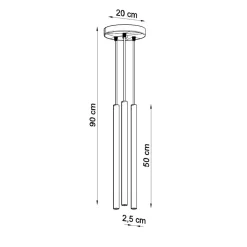 Lampa Wisząca PASTELO 3P złoty połysk