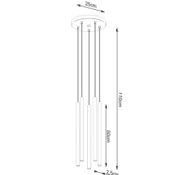 Lampa wisząca PASTELO 5P złota