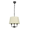 Lampa wisząca Pasteri czarny matowy  3x40W E14 abażur beżowy