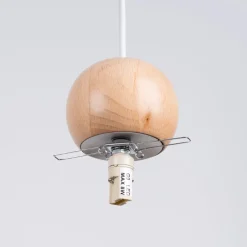 Lampa wisząca PEKKA 1 biała/naturalne  drewno