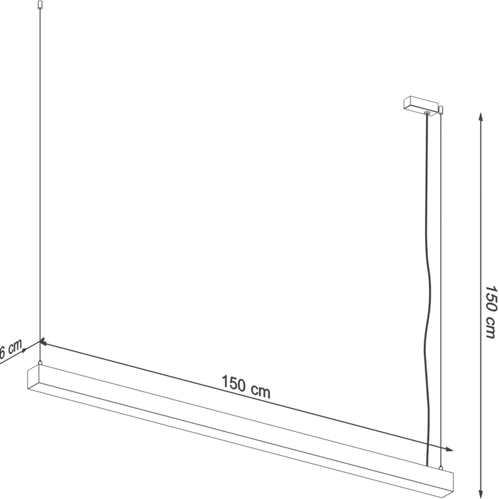 Lampa wisząca PINNE 150 czarna 3000K