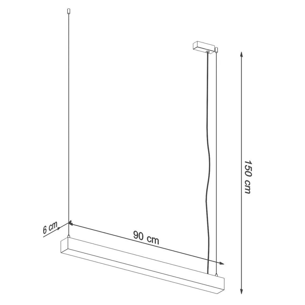 Lampa wisząca PINNE 90 czarna 3000K
