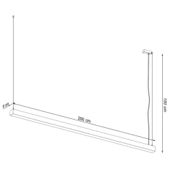 Lampa wisząca PINNE 200 szara 4000K