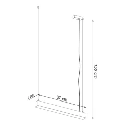 Lampa wisząca PINNE 67 szara 4000K