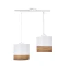 Lampa wisząca Porto biały 2x60W E27  abażur biały+orzechowy