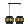 Lampa wisząca Prestige czarny 2x40W E27  abażur czarny+złoty