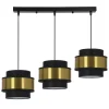 Lampa wisząca Prestige czarny 3x40W E27  abażur czarny+złoty