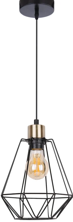 Lampa wisząca Primo czarny+patyna 1x60W  E27 klosz czarny