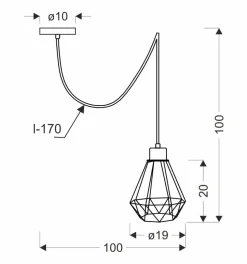 Lampa wisząca Primo p czarny+patyna  1x60W E27 klosz czarny